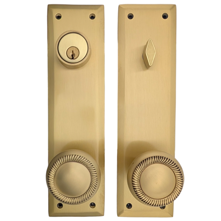 ##Antique Hardware## Quaker Style Single-Door Deadbolt Entryway Set (Several Finish Options)