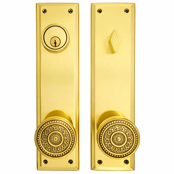 ##Antique Hardware## Quaker Style Single-Door Deadbolt Entryway Set (Several Finish Options)