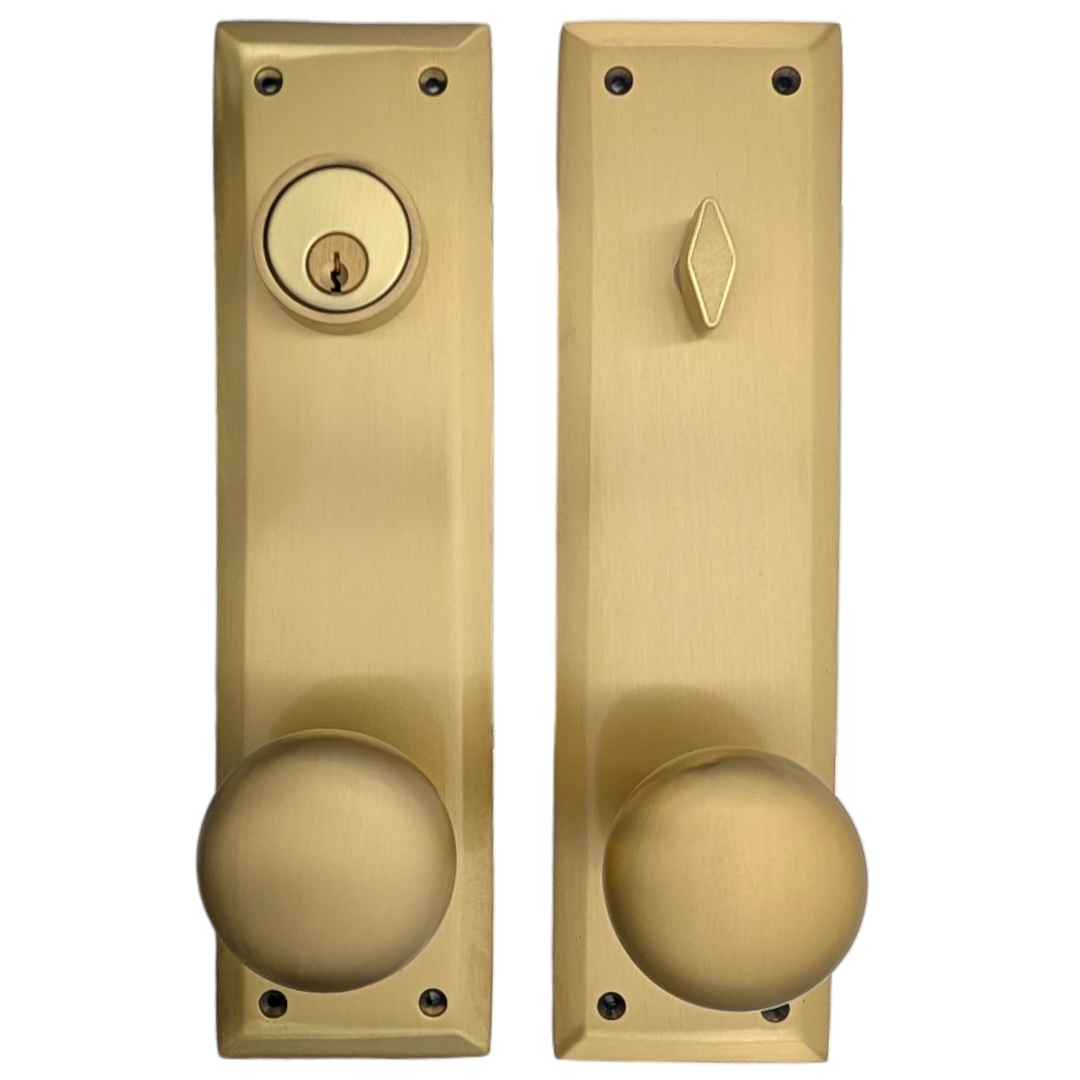 ##Antique Hardware## Quaker Style Single-Door Deadbolt Entryway Set (Several Finish Options)