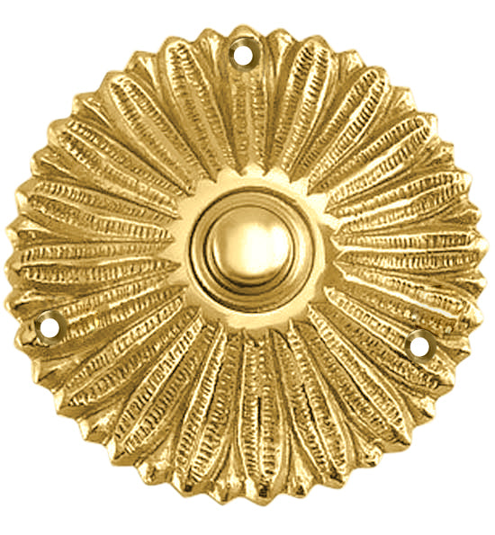Solid Brass Antique Flower Doorbell Push