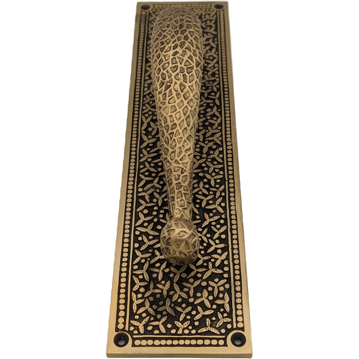 ##Antique Hardware## 12 Inch Solid Brass Rice Pattern Door Pull (Several Finishes Available)