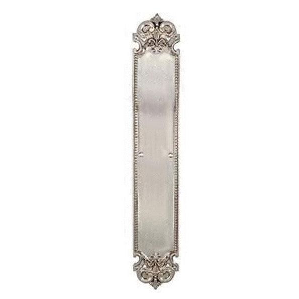 ##Antique Hardware## 18 Inch Fleur De Lis Style Door Push Plate (Several Finishes Available)