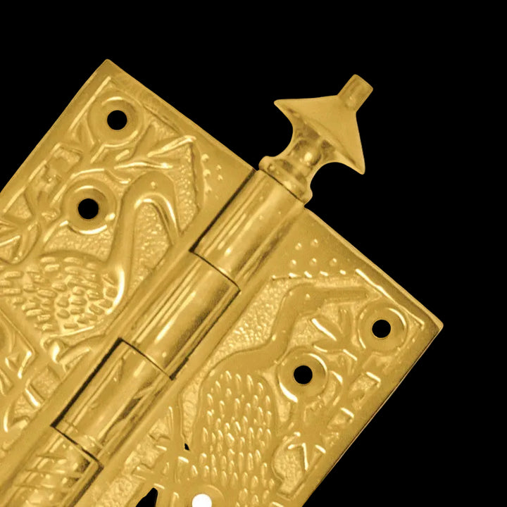 3 1/2 x 3 1/2 Inch Umbrella Tipped Crane Solid Brass Hinge