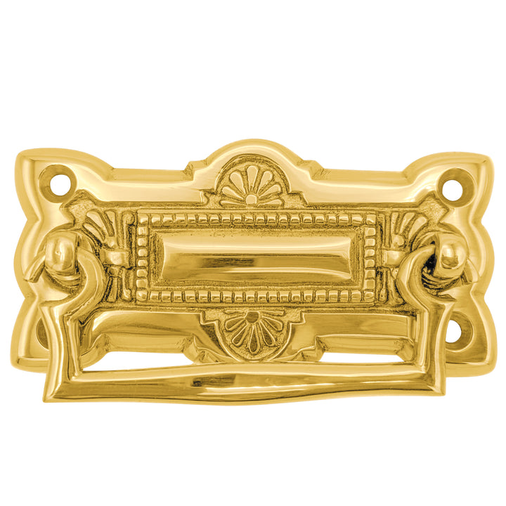 3 3/4 Inch (3 Inch c-c) Art Deco Solid Brass Drawer Pull (Several Finishes Available)