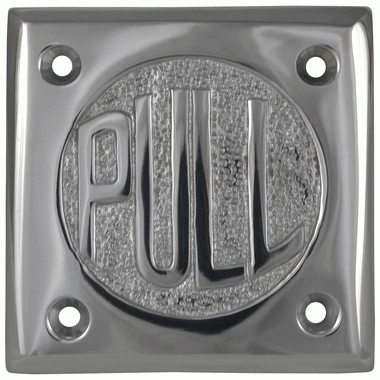 ##Antique Hardware## 2 3/4 Inch Brass Classic American "PULL" Plate