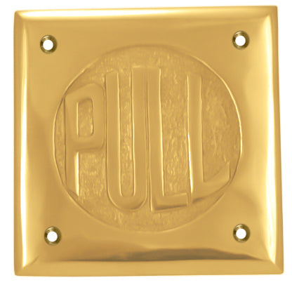 2 3/4 Inch Brass Classic American "PULL" Plate