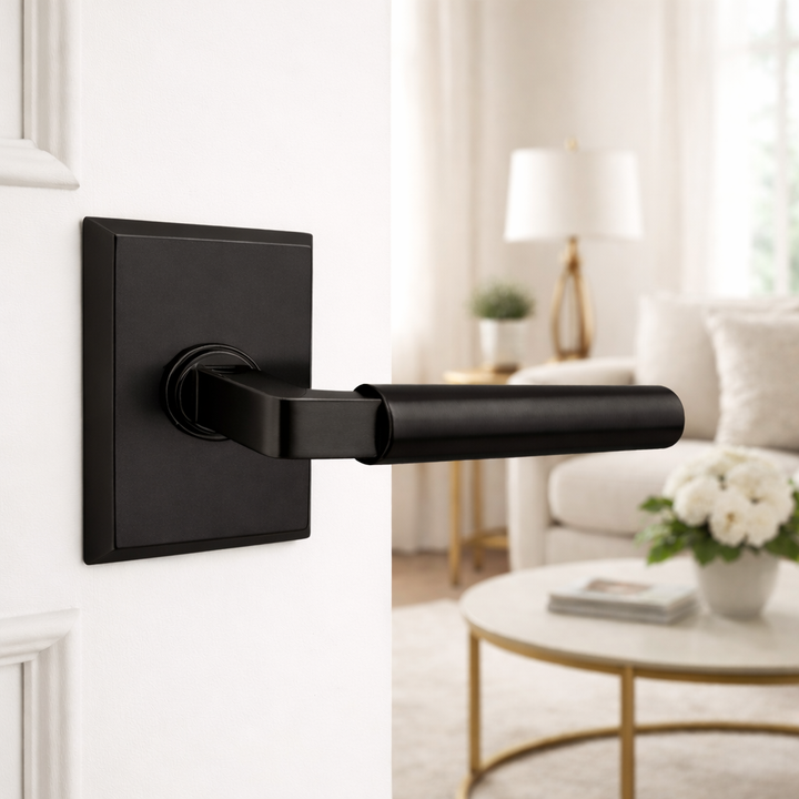 ##Antique Hardware## Magnifique® Rectangular Door Set with Modern Smooth Lever (Several Finishes Available)