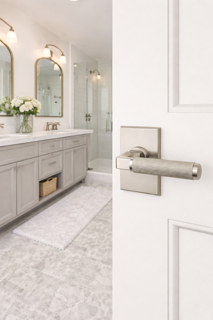 ##Antique Hardware## Magnifique® Rectangular Door Set with Modern Smooth Lever (Several Finishes Available)