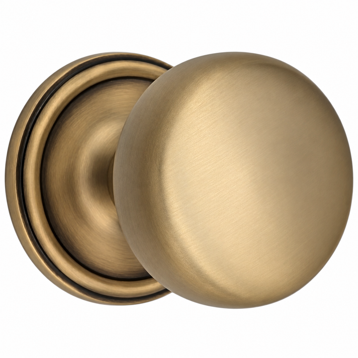 Traditional™ Rosette Door Set with Round Brass Door Knobs (Several Finishes Available)