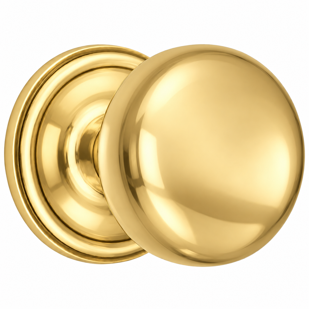 Traditional™ Rosette Door Set with Round Brass Door Knobs (Several Finishes Available)