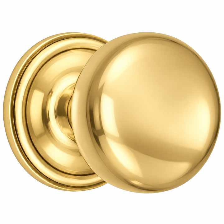 Traditional™ Rosette Door Set with Round Brass Door Knobs (Several Finishes Available)