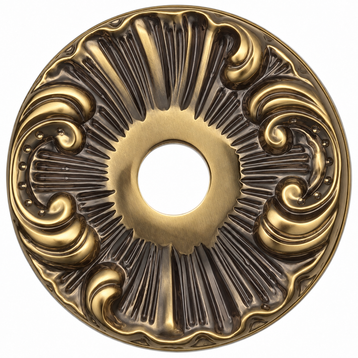 Romanesque Solid Brass Rosette Plates (Several Finishes Available)