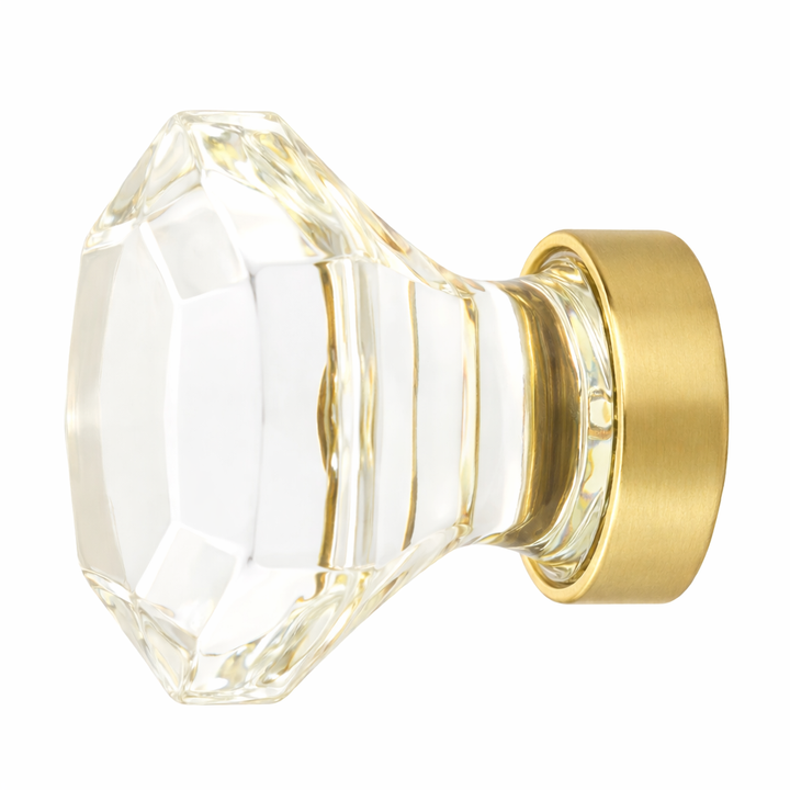 1 Inch Crystal Glass Old Town Clear Cabinet & Furniture Knob