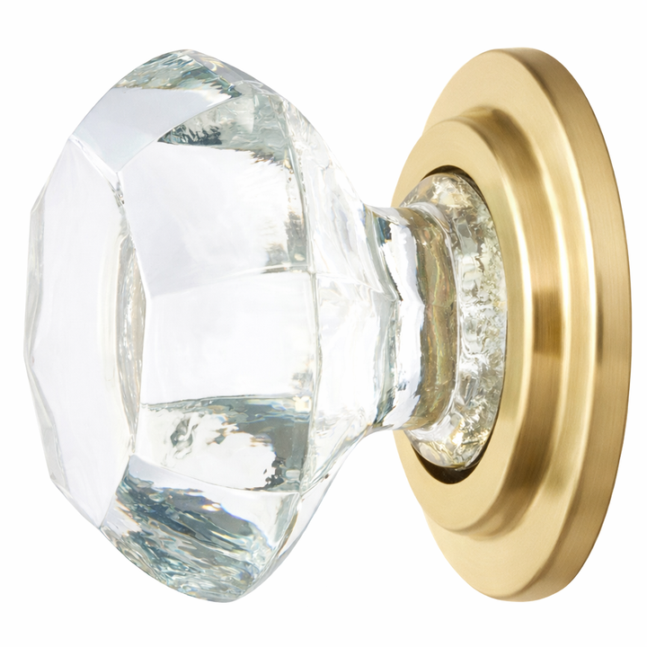 1 3/4 Inch Emtek Old Town Crystal Clear Glass Cabinet and Furniture Knob
