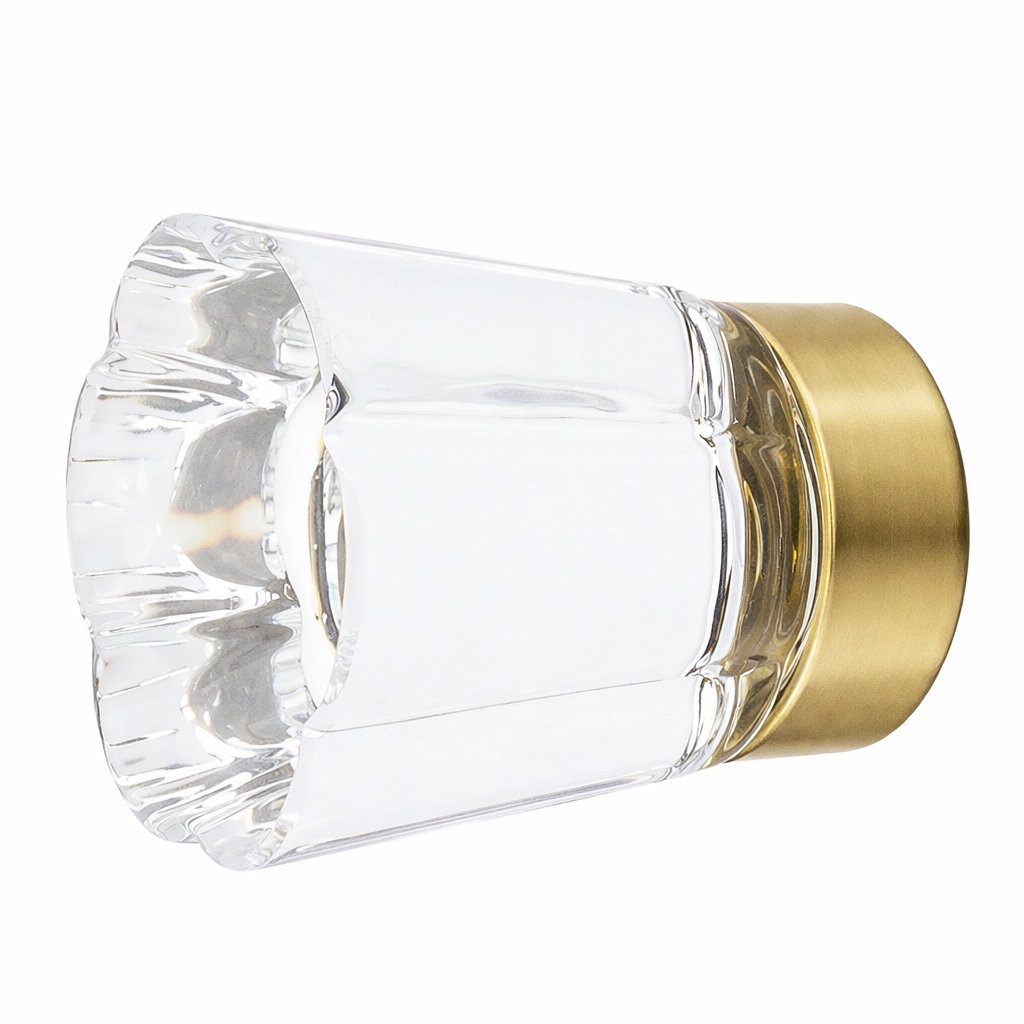 1 1/4 Inch Clear Crystal Glass Forza Cabinet & Furniture Knob