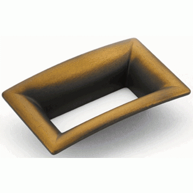 ##Antique Hardware## 3 1/2 Inch (2 1/2 Inch c-c) Finestrino Flared Rectangle Pull
