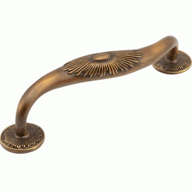 ##Antique Hardware## 1 1/8 Inch (5 Inch c-c) Sunburst Cabinet Pull