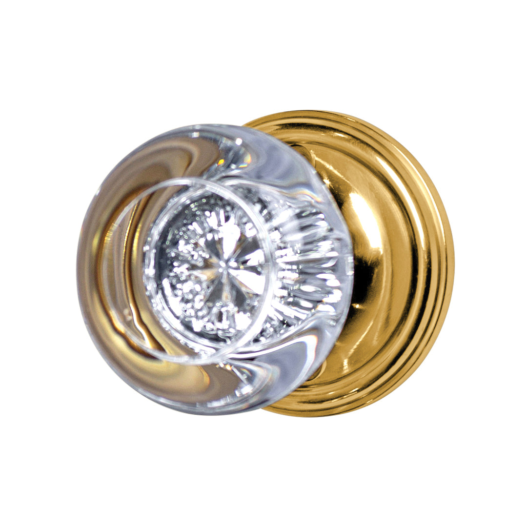 ##Antique Hardware## Traditional Rosette Door Set with Beveled Round Crystal Knob (Several Finishes Available)