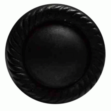 ##Antique Hardware## 1 1/4 Inch Solid Brass Round Georgian Roped Cabinet & Furniture Knob