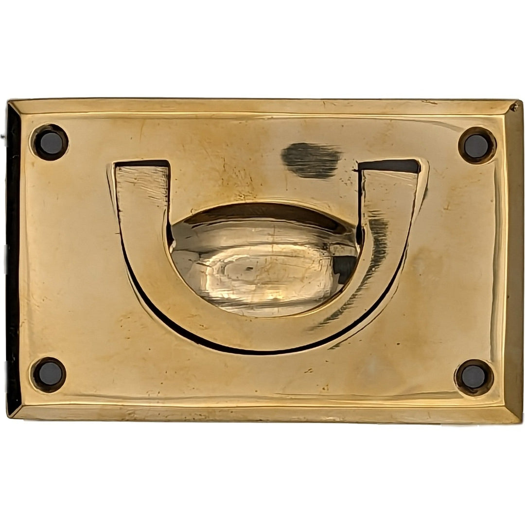 ##Antique Hardware## Solid Brass Recessed Bail Pull