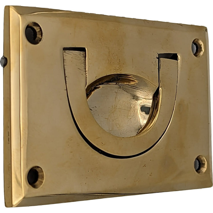 ##Antique Hardware## Solid Brass Recessed Bail Pull