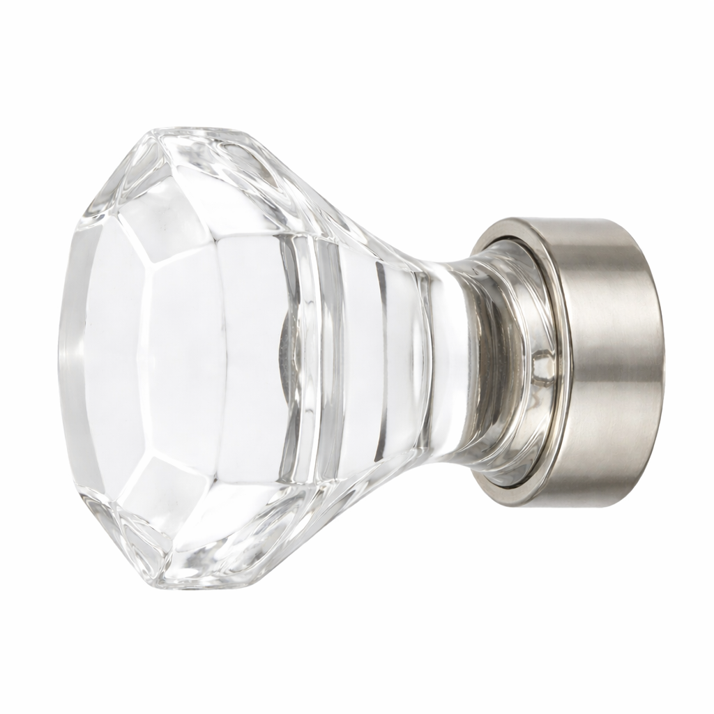 1 Inch Crystal Glass Old Town Clear Cabinet & Furniture Knob