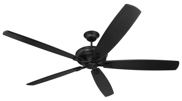 ##Antique Hardware## 72" Santori Indoor/Outdoor (Damp) in Flat Black w/ Flat Black Blades