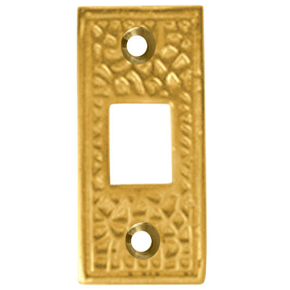 Solid Brass Arts & Crafts Pocket Door Strike Plate