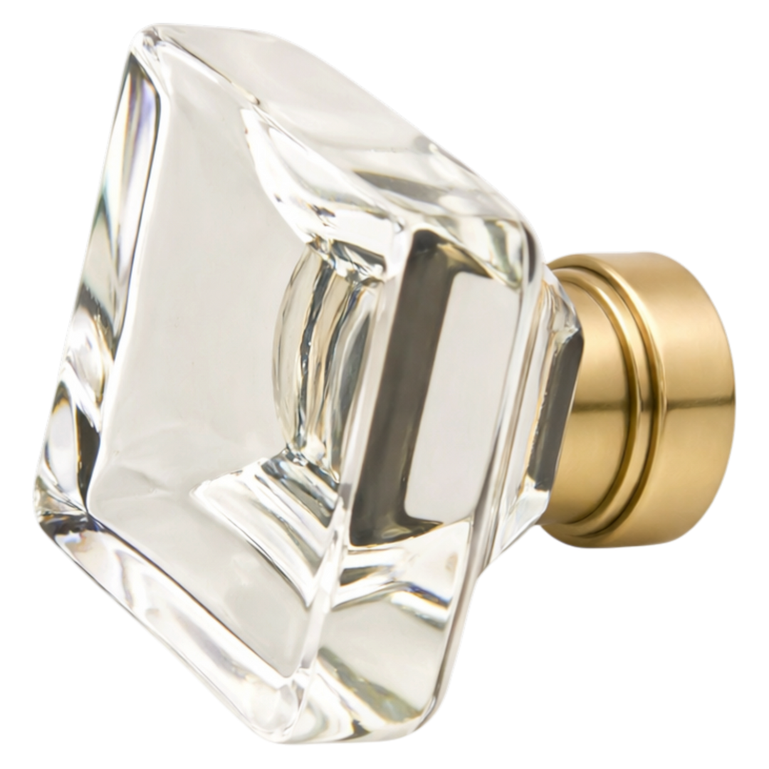 1 5/8 Inch Clear Crystal Glass Lido Cabinet & Furniture Knob