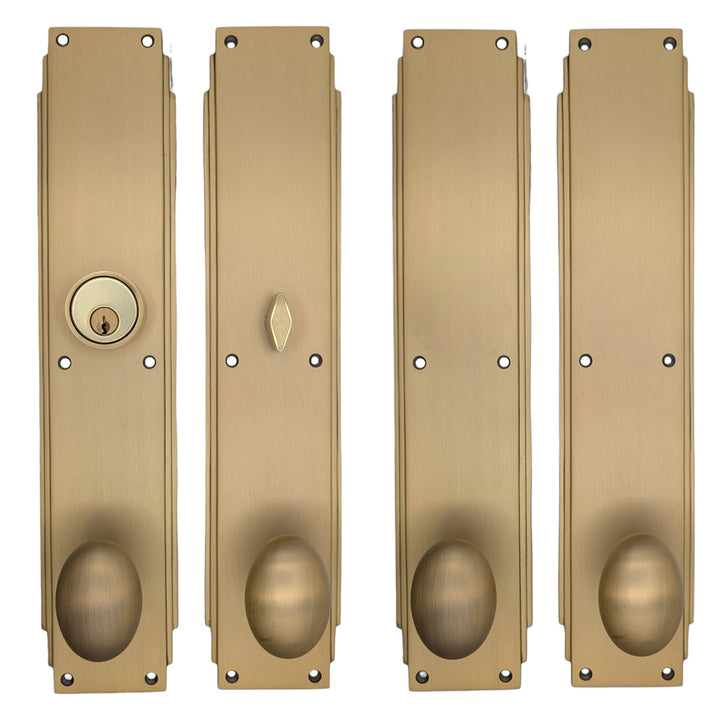 ##Antique Hardware## Skyscraper Double Door Entryway Set (Several Knob & Finish Options Available)