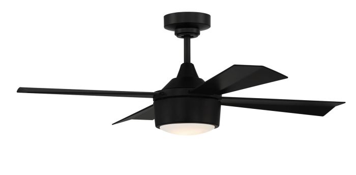 ##Antique Hardware## 42" Theo,Flat Black Finish, Flat Black Blades, Light Kit Inlcuded (Optional)