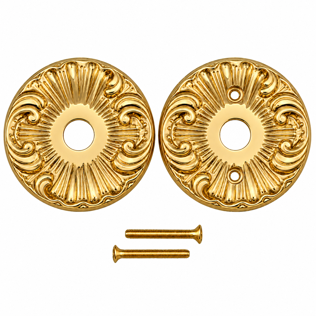 Romanesque Solid Brass Rosette Plates (Several Finishes Available)