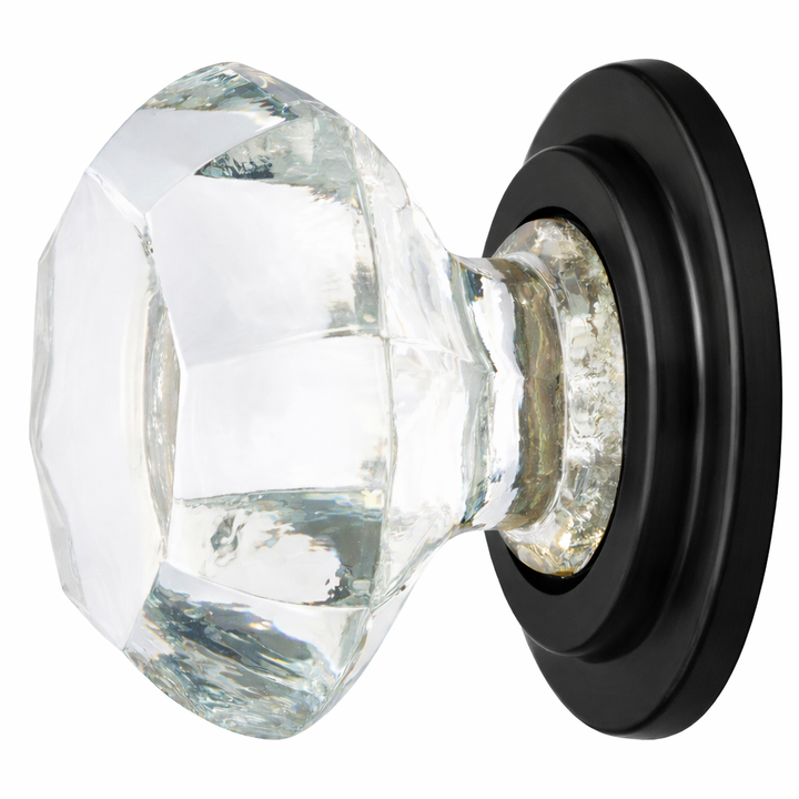 1 3/4 Inch Emtek Old Town Crystal Clear Glass Cabinet and Furniture Knob