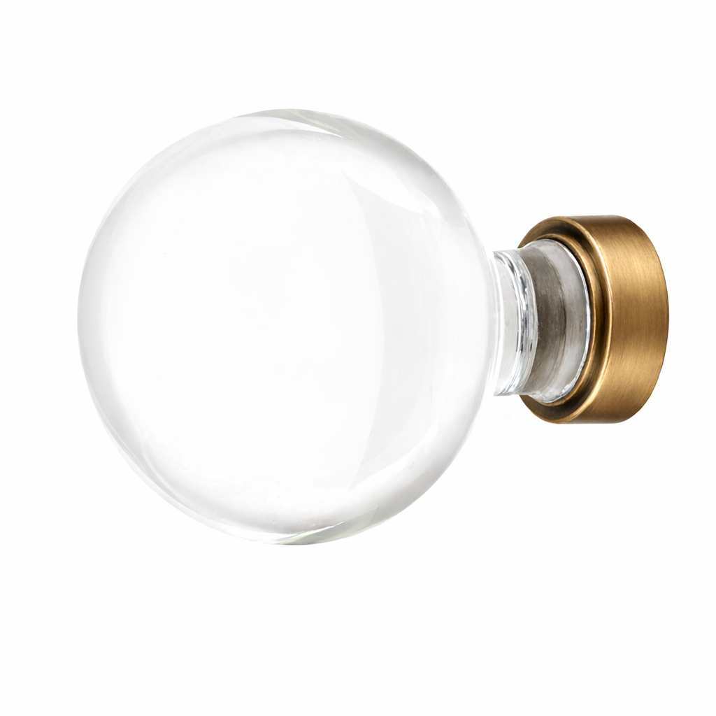 1 1/4 Inch Crystal Glass Bristol Cabinet & Furniture Knob