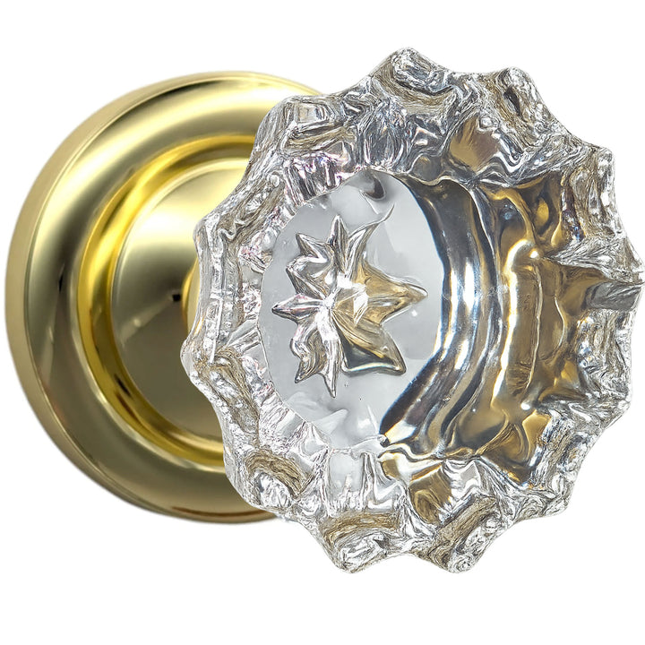 Magnifique® Classic Door Set with Crystal Fluted Knobs (Several Finishes Available)