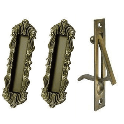 ##Antique Hardware## Victorian Style Single Pocket Passage Style Door Set (Several Finishes Available)