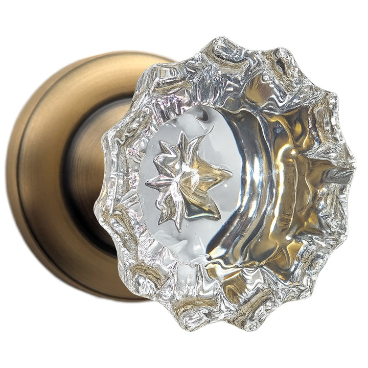 Magnifique® Classic Door Set with Crystal Fluted Knobs (Several Finishes Available)
