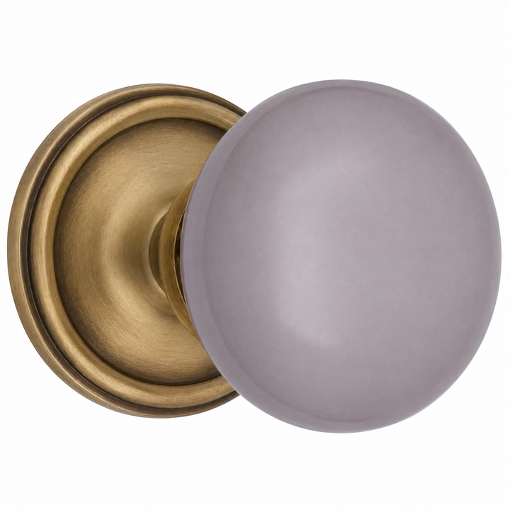 Traditional™ Rosette Door Set with Gray Porcelain Door Knobs (Several Finishes Available)