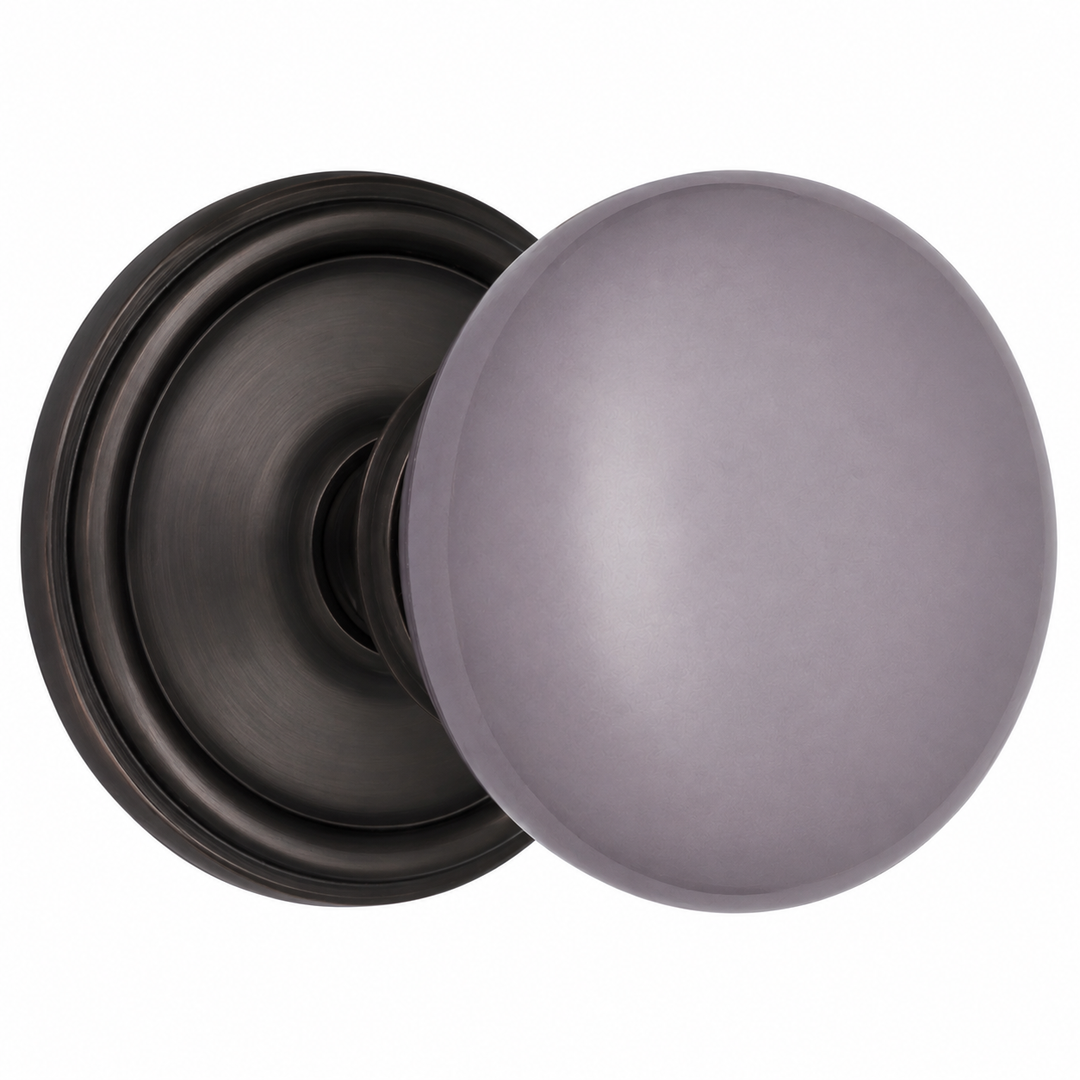 Traditional™ Rosette Door Set with Gray Porcelain Door Knobs (Several Finishes Available)