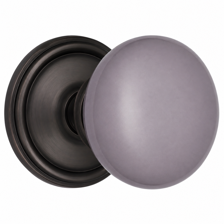 Traditional™ Rosette Door Set with Gray Porcelain Door Knobs (Several Finishes Available)