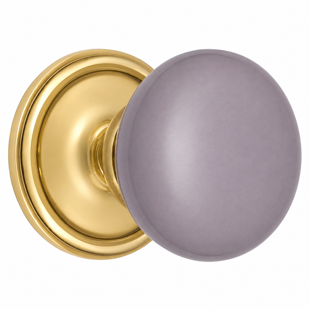 Traditional™ Rosette Door Set with Gray Porcelain Door Knobs (Several Finishes Available)