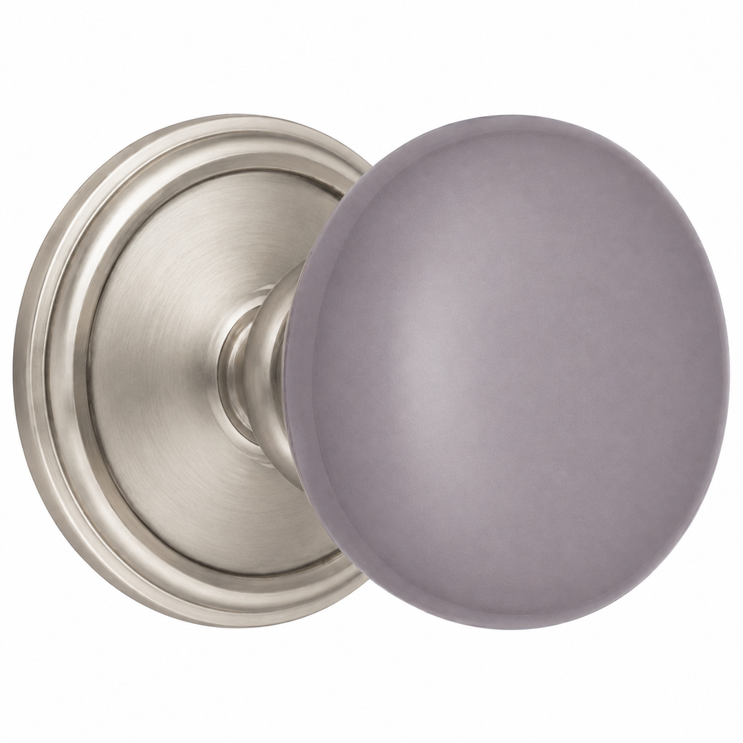 Traditional™ Rosette Door Set with Gray Porcelain Door Knobs (Several Finishes Available)