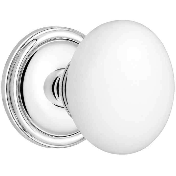 Traditional™ Rosette Door Set with White Porcelain Door Knobs (Several Finishes Available)