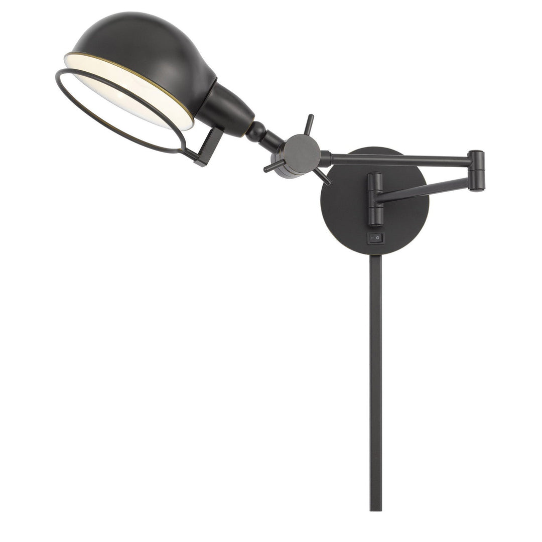 ##Antique Hardware## 60W LINTHAL SWING ARM WALL LAMP WITH ADJUSTABLE SHADE WITH 3 FT WIRE COVER