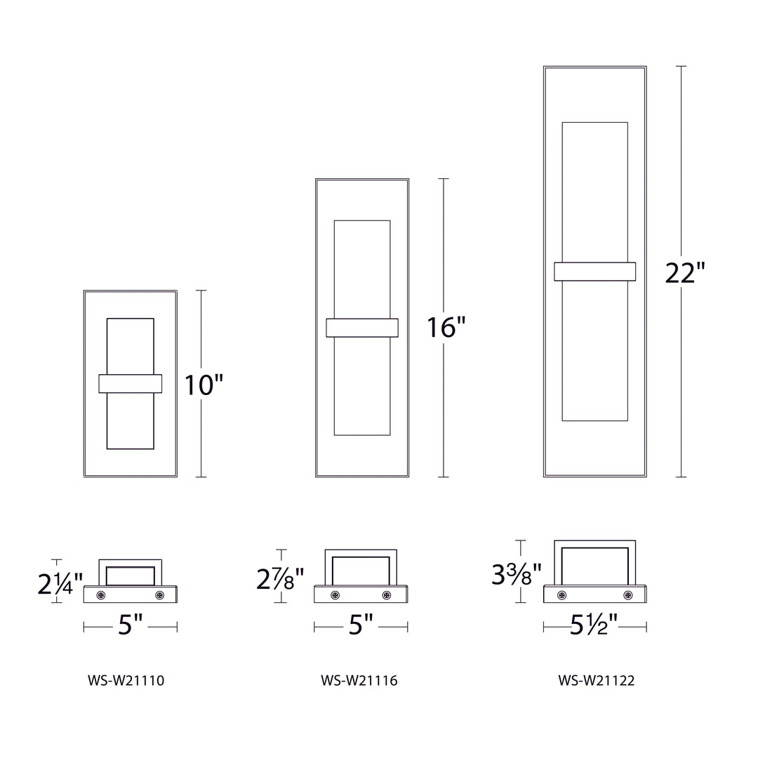 ##Antique Hardware## Bandeau LED 3-CCT Indoor and Outdoor Wall Light