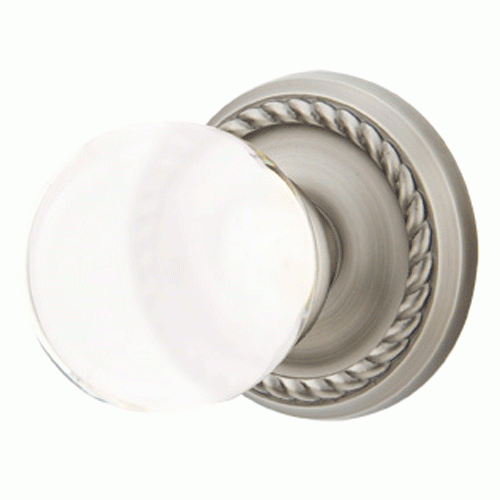 ##Antique Hardware## Crystal Bristol Door Knob Set With Rope Rosette (Several Finish Options)