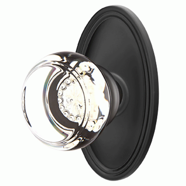 ##Antique Hardware## Emtek Crystal Georgetown Door Knob Set With Oval Rosette (Several Finishes Available)