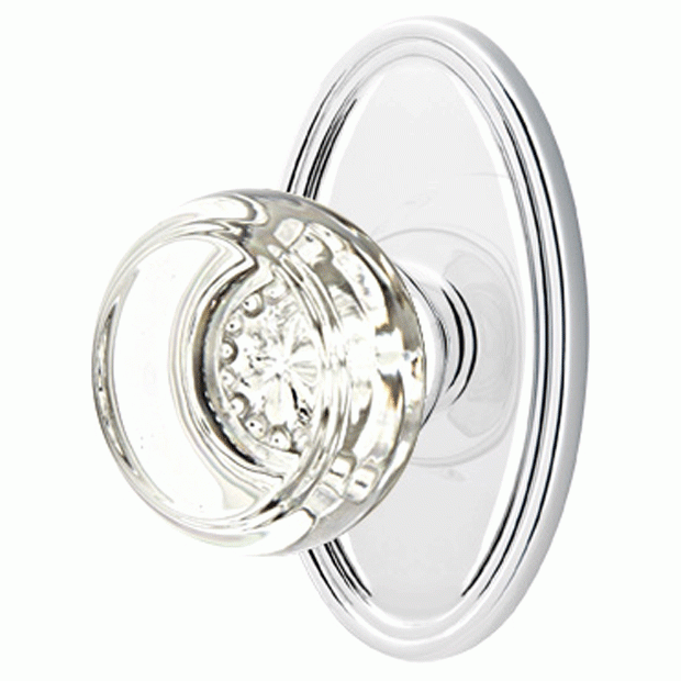 ##Antique Hardware## Emtek Crystal Georgetown Door Knob Set With Oval Rosette (Several Finishes Available)