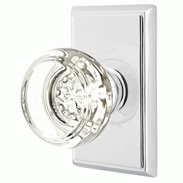 ##Antique Hardware## Crystal Georgetown Door Knob Set With Rectangular Rosette (Several Finish Options)