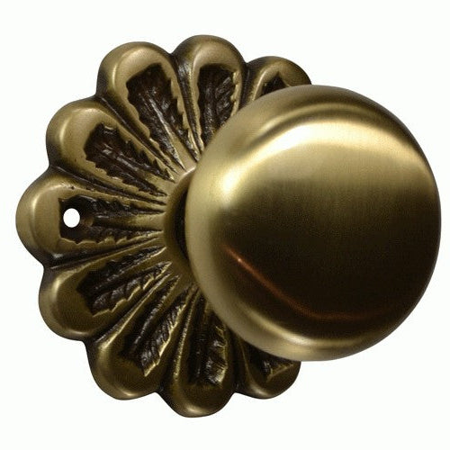 Traditional™ Maltesia Flower Rosette Door Set with Round Brass Door Knobs (Several Finishes Available)